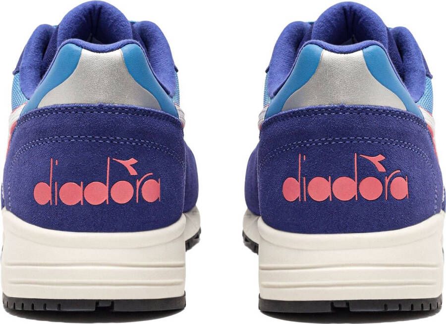 Diadora Blauwe Leren Sportieve Sneakers met Rubberen Zool Multicolor