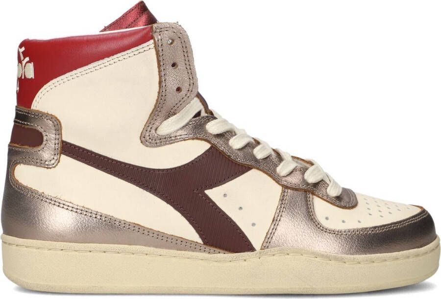 DIADORA Hoge Sneakers Dames Met Mid Basket Sneaker Maat: 38 Materiaal: Leer Kleur: Roodbruin