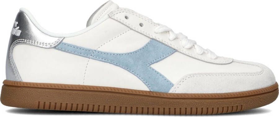 DIADORA Lage Sneakers Dames Retro Met Combi Sneaker Maat: 42 Materiaal: Leer Kleur: Blauw wit gestreept