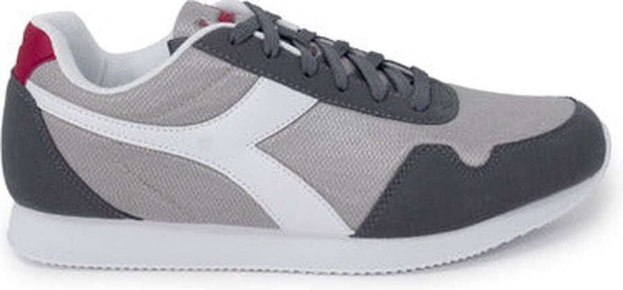 Diadora Grijze Sportieve Veterschoenen Rubberen Zool Gray Heren