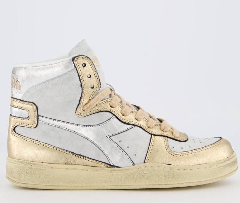 Diadora Sneakers Dames Hoge sneakers Damesschoenen Leer M basket metallic Goud