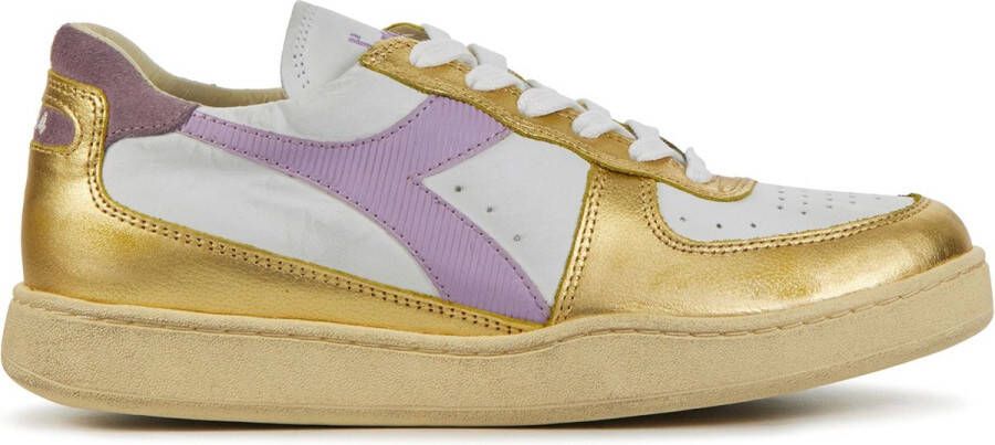 Diadora Sneakers Dames Lage sneakers Damesschoenen Leer Bask met dirty Lila combi Schoenen