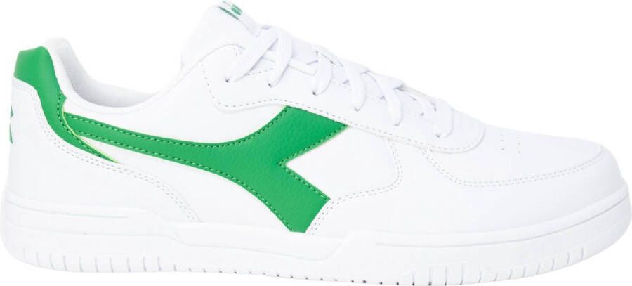 Diadora Groene Leren Sneakers Rubberen Zool White Heren