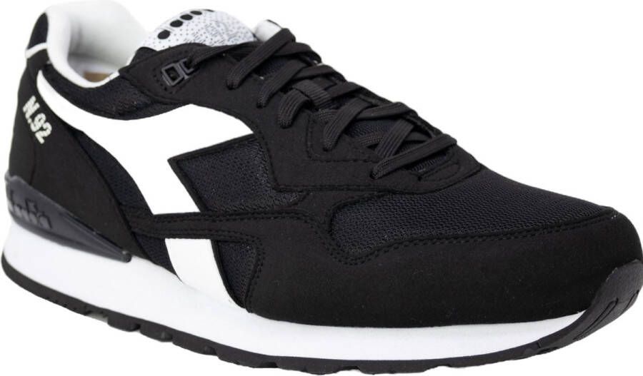 Diadora Zwarte Sportieve Vetersneakers Black Heren