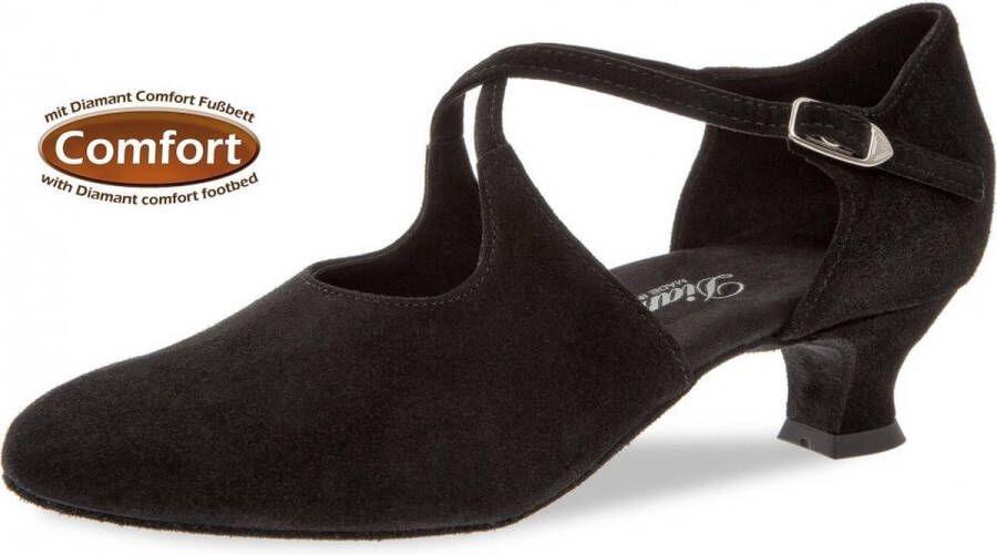 Diamant Ballroom Schoenen voor Dames 052-112-001 – Dansschoenen Stijldansen – Zwart Suède