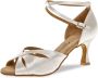 Diamant Bruidsschoenen 141-087-092 Latin Dansschoenen Hak 6 5 cm Witte Hakken Dames Suede Zool - Thumbnail 1