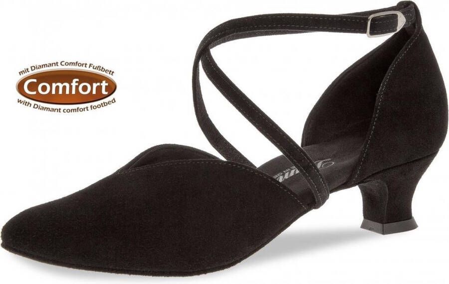 Diamant Dames Ballroom Dansschoenen 107-013-001 – Zwart Suède