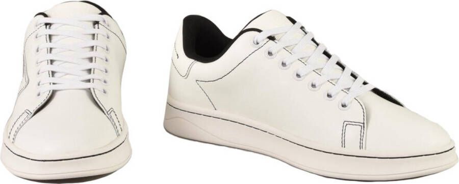 Diesel Witte Leren Sneakers met Gekleurd Patroon White Heren