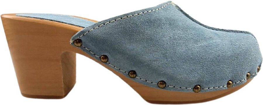 DINA Heels mint groen suede clogs dames clogs op hak