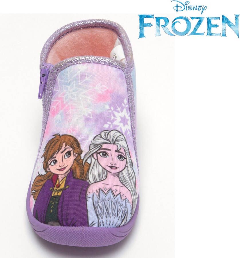 Disney Frozen gesloten pantoffels ritssluiting lila paars Elsa & Anna