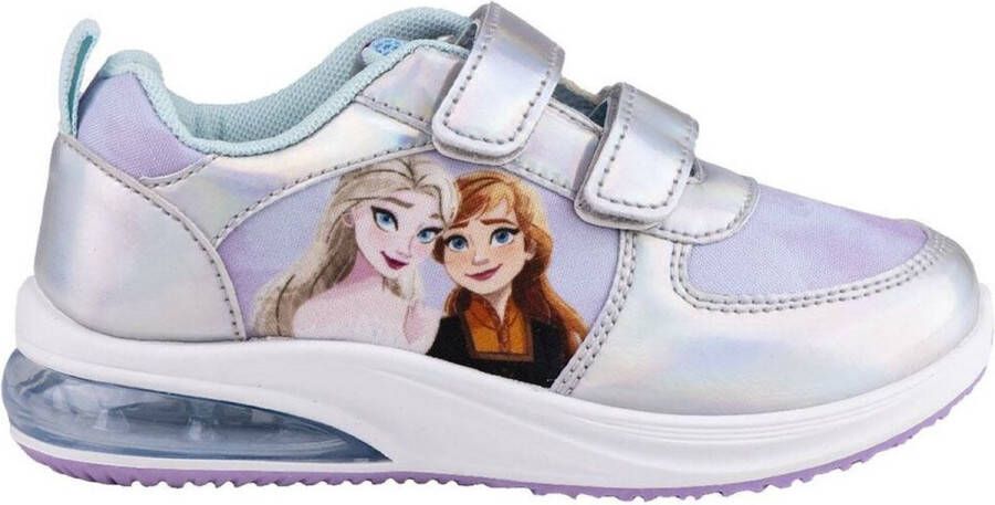 Disney Frozen Sportschoenen met LED Frozen Velcro Zilverkleurig