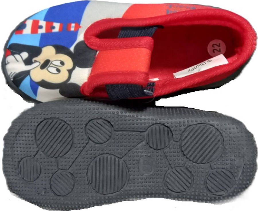 Disney Mickey Mouse sloffen pantoffels rood elastische band rubberen zool