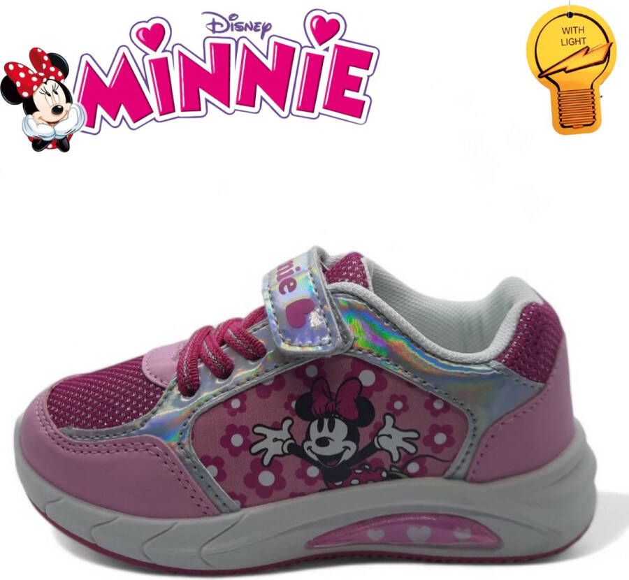 Disney Minnie Mouse sneakers met lichtjes roze kinderschoenen met velcro klittenband