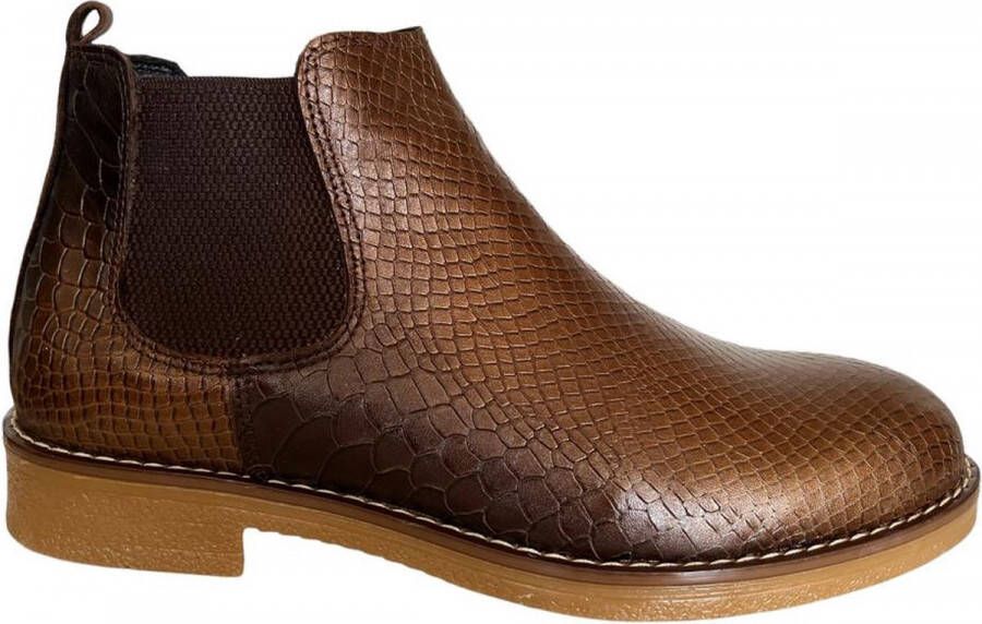 Online Express Leren schoenen- Heren Laarzen- Chelsea boots- Heren schoenen- Exclusief Stoere Mannen laarzen- Enkellaarsje 508- Leather- Bordeaux