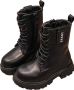 Djsa fashion Warmgevoerd Biker boots kind-kinderlaarzen-bottines voor meisjes met imitatieleer zwart - Thumbnail 6