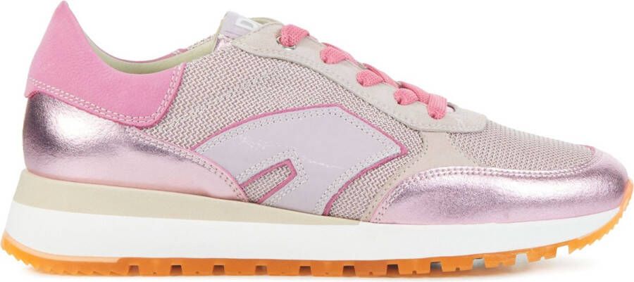 DL Sport Roze Sneakers met Suède en Metallic Panelen Pink Dames