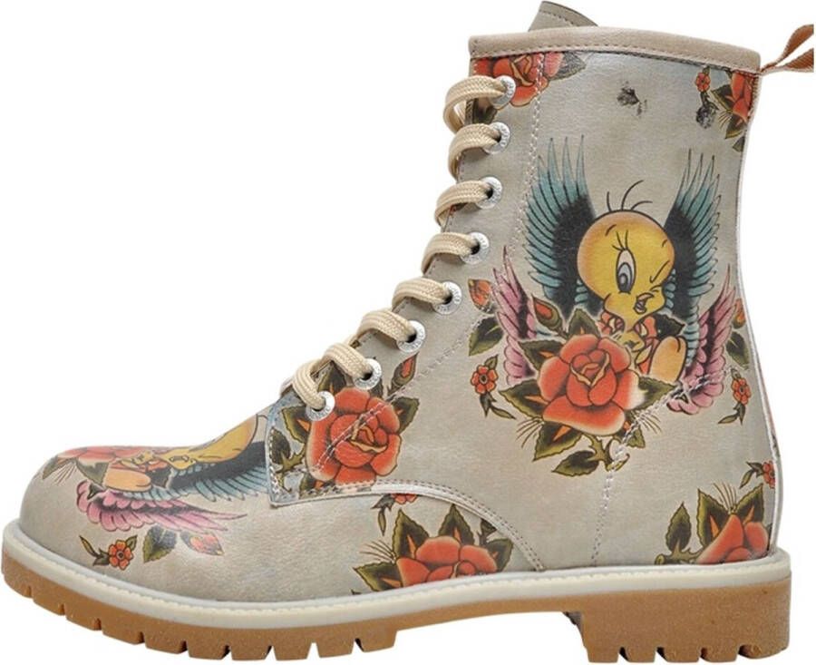 DOGO Hoge veterschoenen Tweety With Roses met leuke print