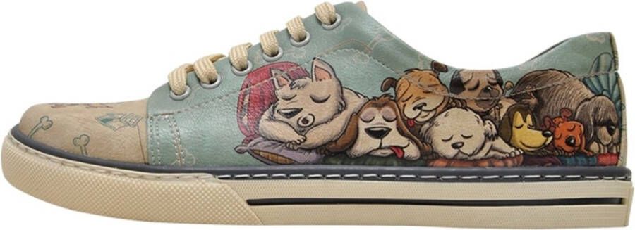 DOGO Veterschoenen Sleeping Dogs vegan met hondenmotief