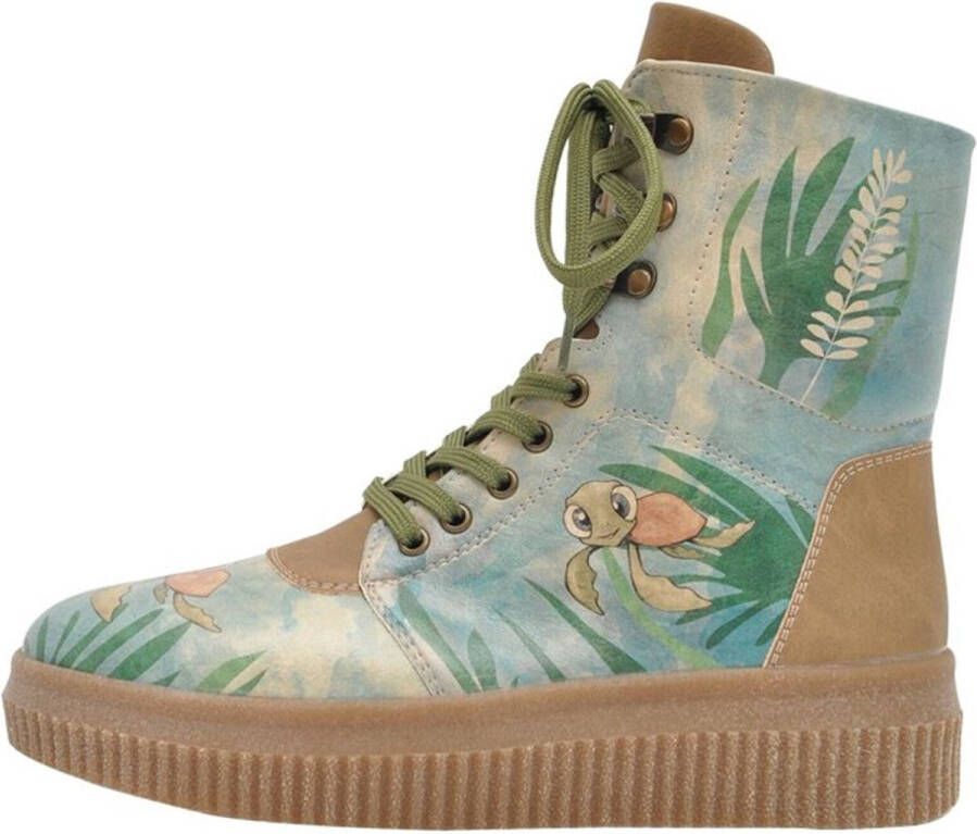 DOGO Hoge veterschoenen Future Boots Hey Dude met grappige schildpaddenprint