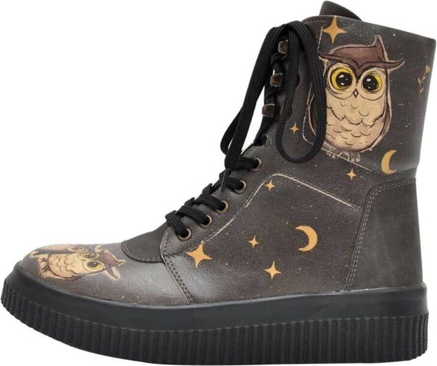 DOGO Hoge veterschoenen Future Boots Owl Family met leuk uilmotief