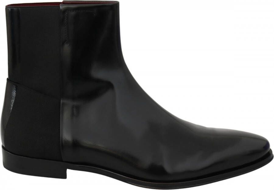 Dolce & Gabbana Black Leather Chelsea Mens Boots