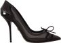 Dolce & Gabbana Zwarte Mesh Leren Puntige Hakken Pumps Schoenen Black Dames - Thumbnail 1