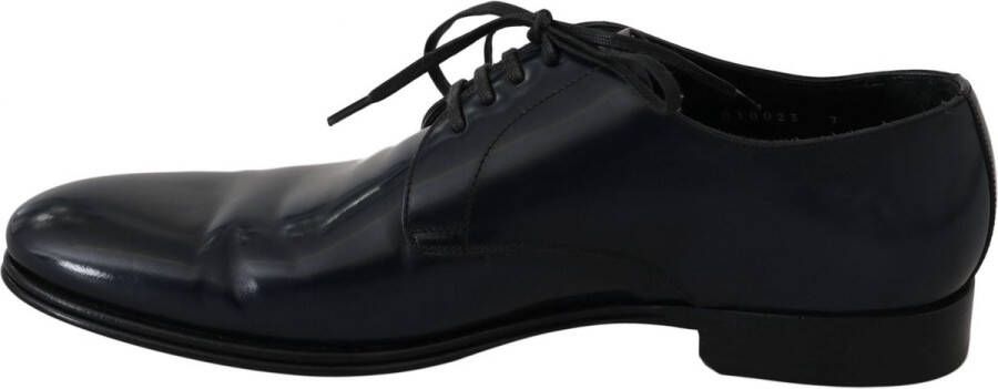 Dolce & Gabbana Blauwe Leren Formele Jurk Derby Herenschoenen Blue Heren