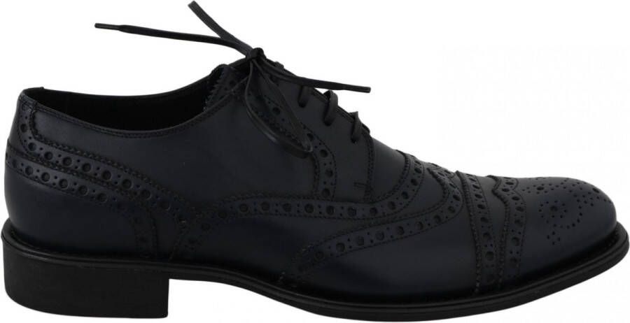 Dolce & Gabbana Donkerblauwe Leren Wingtip Oxford Jurkschoenen Blue Heren