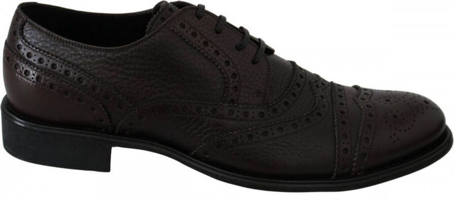 Dolce & Gabbana Brown Leather Brogue Derby Dress Shoes