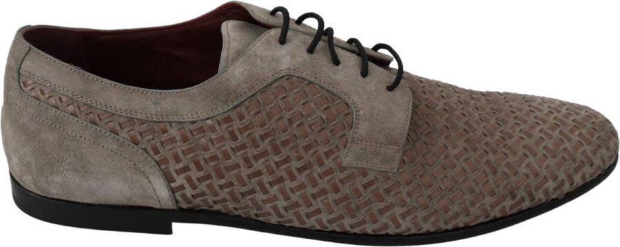 Dolce & Gabbana Bruin Leren Suède Derby Formele Schoenen Brown Heren