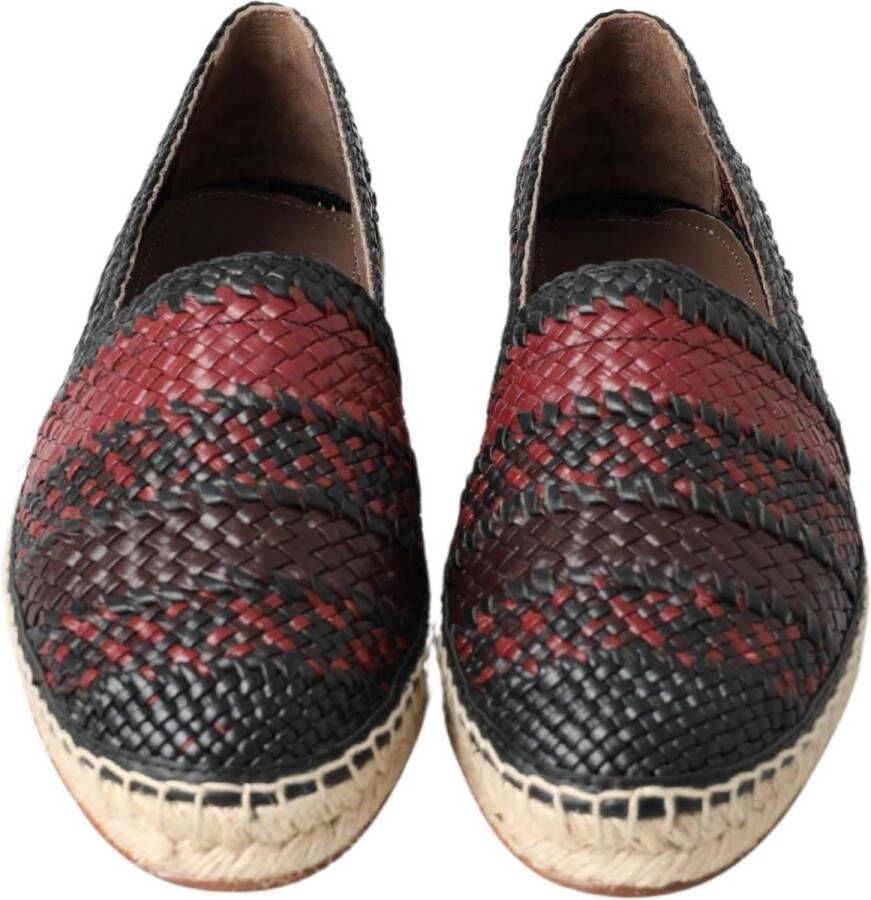 Dolce & Gabbana Zwarte Bordeaux Leren Espadrilles Black Heren