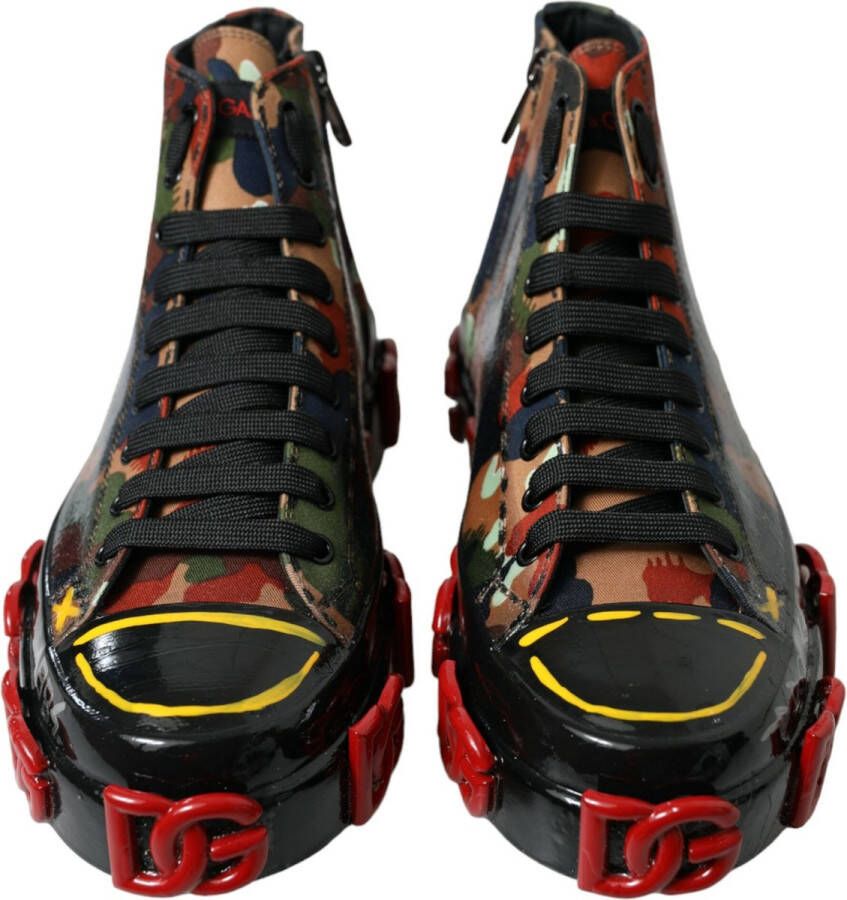 Dolce & Gabbana Camouflage High Top Sneakers met Versieringen Multicolor Heren