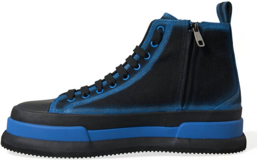 Dolce & Gabbana Canvas High Top Sneakers Zwart Blauw Black Heren