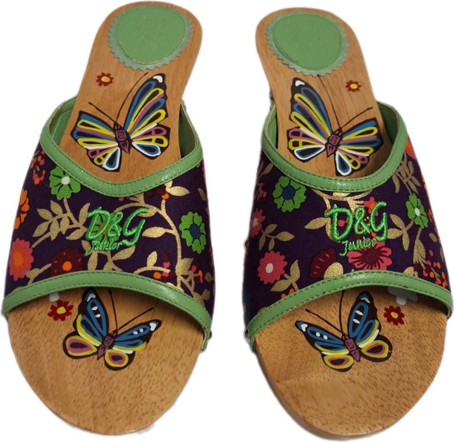 Dolce & Gabbana D&G WOOD SLIPPER MET FLEURIL BOVENDECK