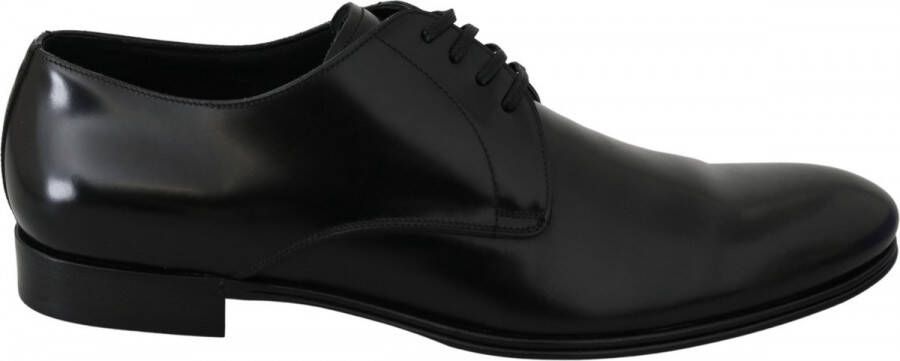 Dolce & Gabbana Zwarte Leren Formele Jurkschoenen Italiaanse Stijl Black Heren