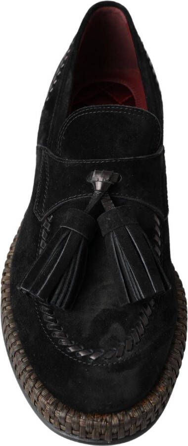 Dolce & Gabbana Zwarte Suède Leren Casual Espadrilleschoenen Black Dames