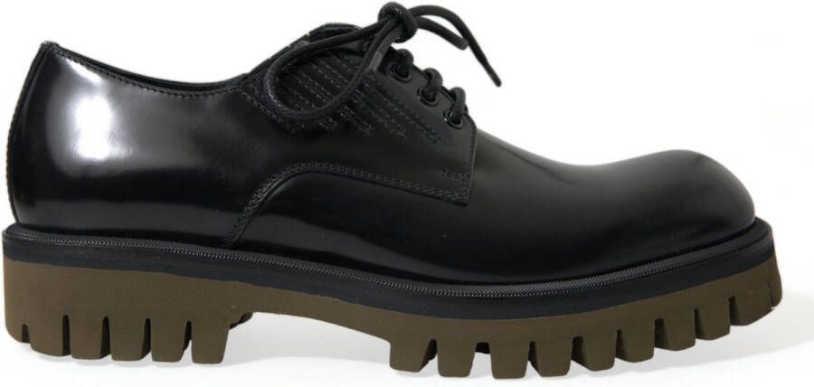 Dolce & Gabbana Klassieke Zwarte Leren Derby Schoenen Black Heren