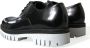 Dolce & Gabbana Elegante Zwart en Wit Leren Derby Schoenen Black Heren - Thumbnail 1