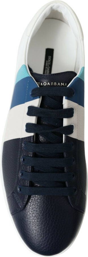 Dolce & Gabbana Leren Lage Sneakers Met Blauwe Details