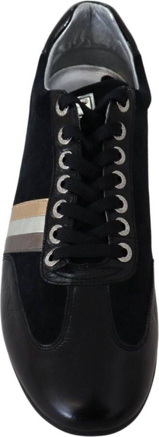 Dolce & Gabbana Zwart logo lederen casual heren sneakers Zwart Heren