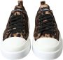 Dolce & Gabbana Leopard Canvas Casual Sneakers Brown Heren - Thumbnail 1