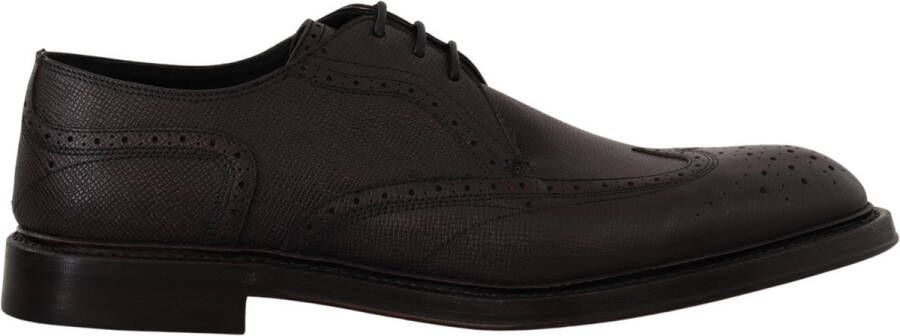 Dolce & Gabbana Paarse Wingtip Leren Derby Schoenen Purple Heren - Foto 1