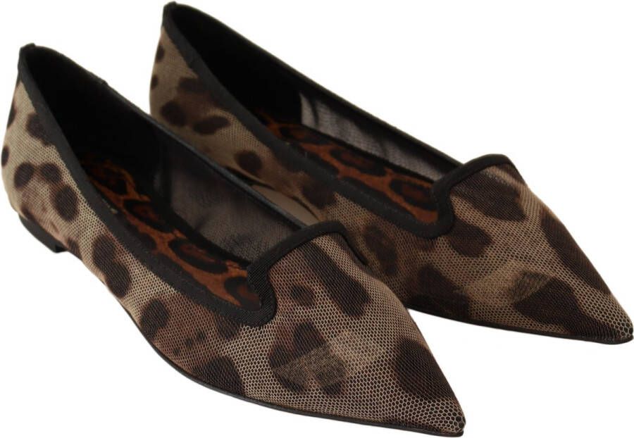 Dolce & Gabbana Platte Schoenen Met Luipaardprint En Puntige Neus