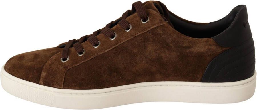 Dolce & Gabbana Bruine Suède Leren Lage Sneakers Brown Heren