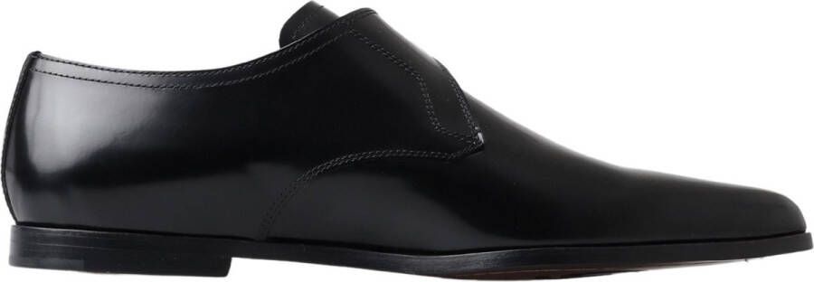 Dolce & Gabbana Zwarte Leren Monk Strap Jurk Schoenen Black Heren