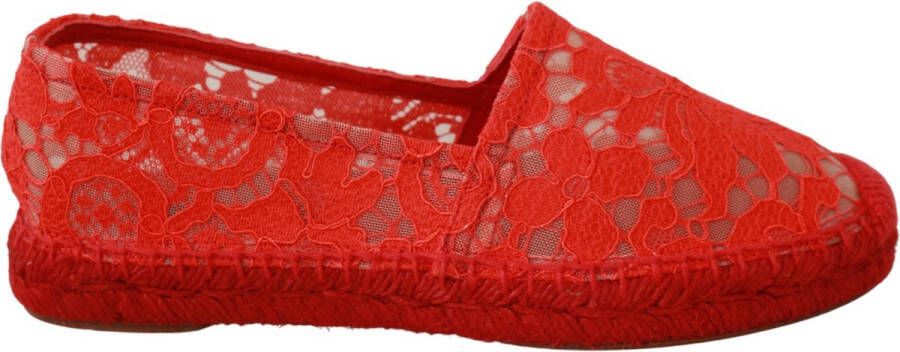 Dolce & Gabbana Rode Viscose Espadrilles Platte Schoenen Red Dames