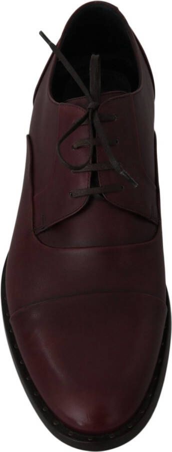 Dolce & Gabbana Rode Bordeaux Leren Formele Schoenen Red Heren