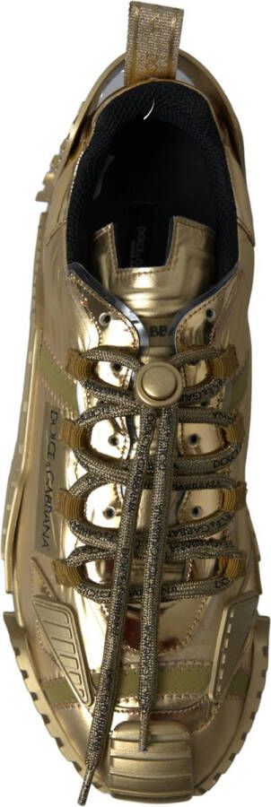 Dolce & Gabbana Luxe Gouden Lace-Up NS1 Sneakers Green Dames