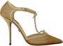 Dolce & Gabbana Yellow Mesh T-strap Heels Pumps Shoes Geel Dames - Thumbnail 1