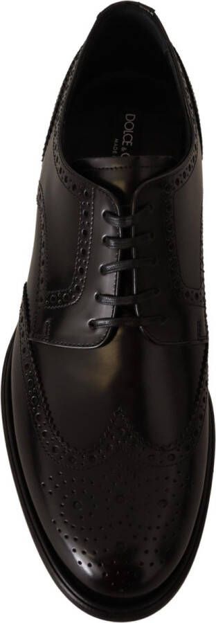 Dolce & Gabbana Leren Derbies Vetersluiting Geperforeerd Detail Black Heren